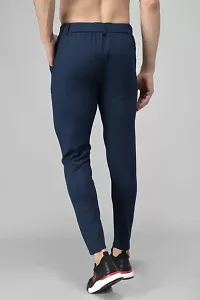 Regular Fit Men Blue Lycra Blend Trousers-thumb1