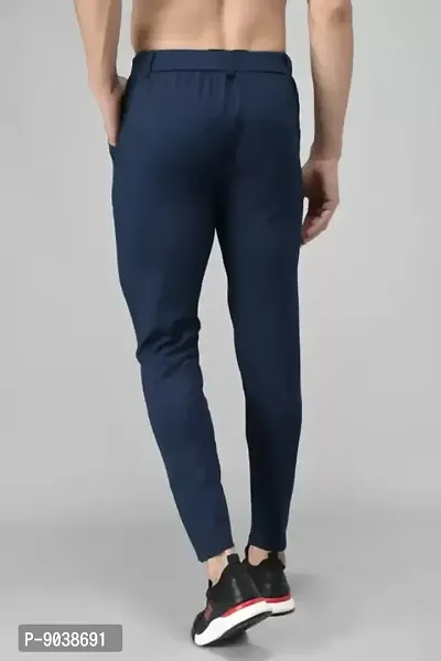 Regular Fit Men Blue Lycra Blend Trousers-thumb2