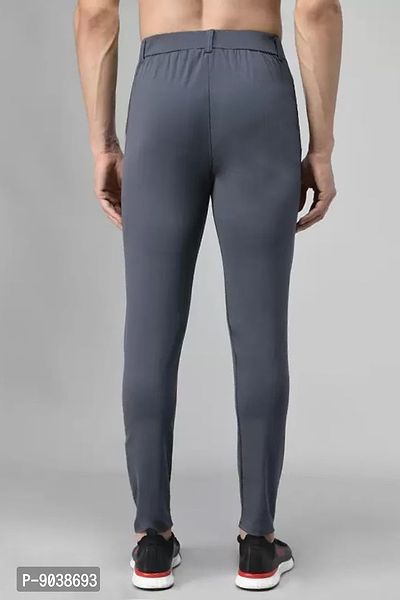 Regular Fit Men Dark Grey Lycra Blend Trousers-thumb2