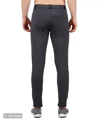 Grey Cotton Blend Mid Rise Casual Trousers-thumb2