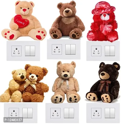 Pixel Print Vinyl Teddy Bear Wall Sticker, 11.81 x 11.81 x 0.39 Inches, Multicolour-thumb0