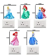 Madhuban Dcor Beautiful Disney Princess Switch Board Sticker for Switch Board Wall 3D Decal Creative Multicolor Beautiful Standard Size-thumb2