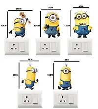 Madhuban Dcor Multicolor Minion Switch Board Sticker for Switch Board Wall 3D Decal Creative Multicolor Beautiful Standard Size-thumb2