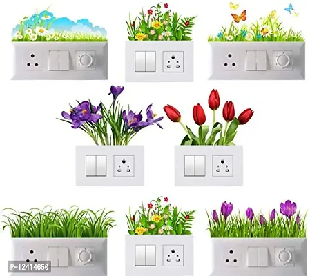 Madhuban Dcor Beautiful Grass Switch Penal Sticker for Decorate Your Home