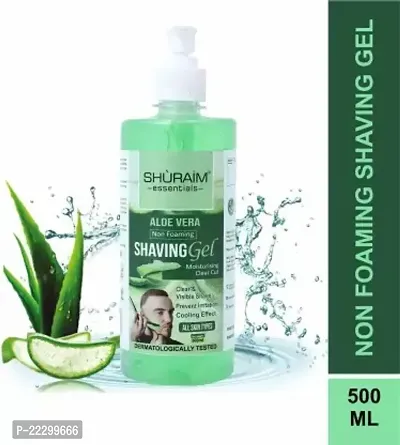 Shuraim Essentials Aloe Vera Shaving Gel Non Foaming Clear Cut Professional (500 Ml)