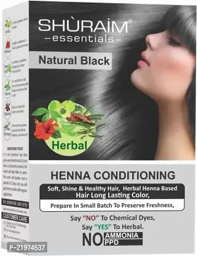 Essentials Black Herbal Henna Hair Color, Ammonia Free (50 G)