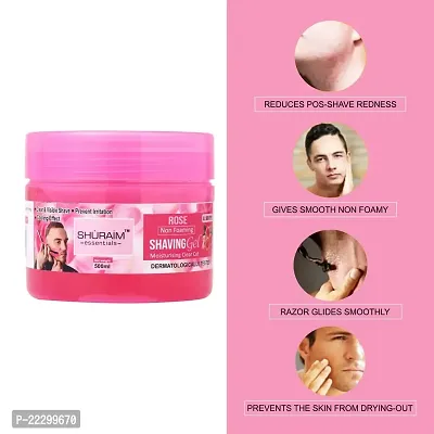 Shuraim Essentials Rose Shaving Gel Non Foaming Clear Cut Professional (500 G)-thumb2