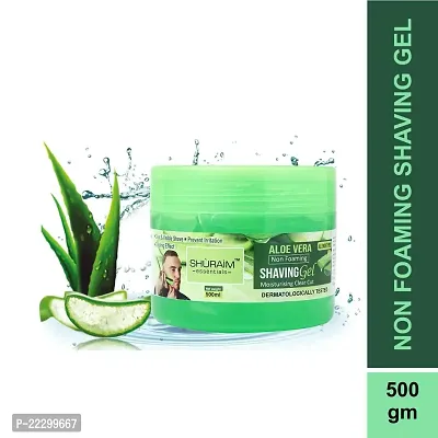 Shuraim Essentials Aloe Vera Shaving Gel Non Foaming Clear Cut Professional (500 G)-thumb2