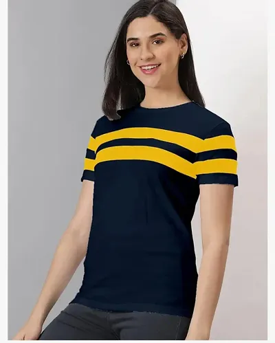 Elegant Colourblocked Tshirt For Women