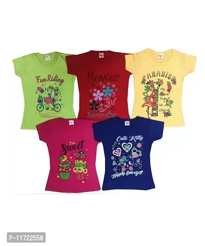 Baby Girls T Shirt  (Multicolor, Pack of 5)-thumb0