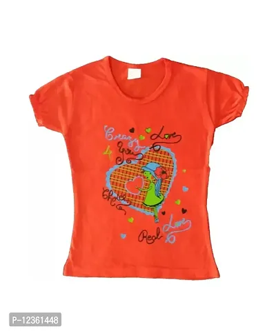 Girls Printed Pure Cotton T-Shirt Pack of 5 (Multicolour)-thumb3