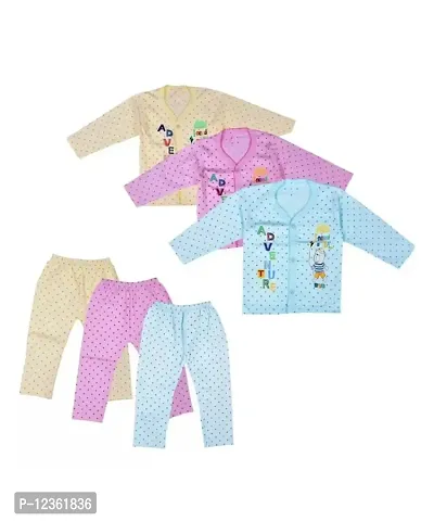 Baby Boys and Girls Casual 3 T-Shirt + 3 Pyjama (Multicolor Pack of 3)-thumb0