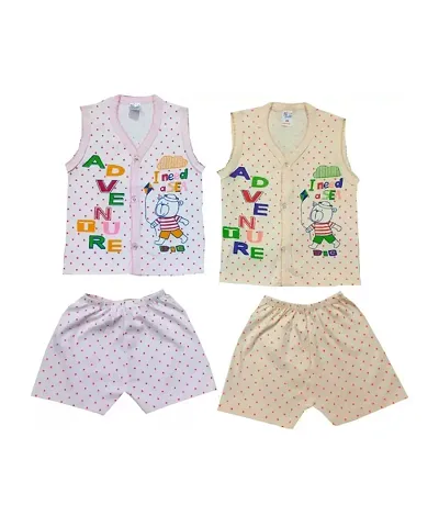Printed Cotton Blend Top and Shorts Set Pack of 2