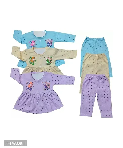 Baby Girls Casual Dress Pyjama Multicolour Pack of 3-thumb0
