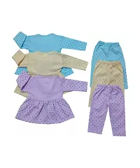 Baby Girls Casual Dress Pyjama Multicolour Pack of 3-thumb1