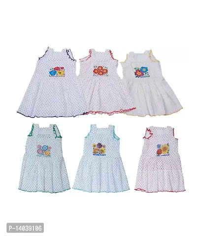 Baby Girls Knee Length Frooks (Multicolor, Pack of 6)