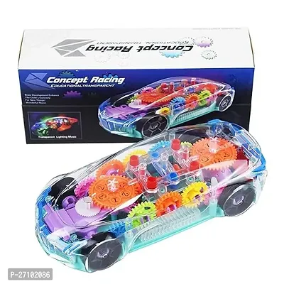Designer Gear Big Car Racing Transparent Car 3D Concept Super Car Toy for Kids-thumb0
