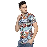 JEEVAAN - THE PERFECT FASHION Lycra Slim Fit Half Sleeve Casual Shirt-Digital Printed-thumb3