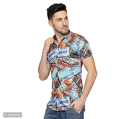 JEEVAAN - THE PERFECT FASHION Lycra Slim Fit Half Sleeve Casual Shirt-Digital Printed-thumb4