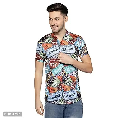 JEEVAAN - THE PERFECT FASHION Lycra Slim Fit Half Sleeve Casual Shirt-Digital Printed-thumb0