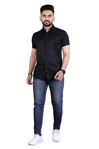 JEEVAAN-Men's Lycra Colour Shirt (Medium, Black)-thumb3