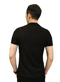 Men's Black Cotton Solid Short Sleeves Slim Fit Casual Shirt-thumb1