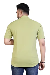 JEEVAAN-Men's Lycra Colour Shirt (Large, Pista)-thumb1