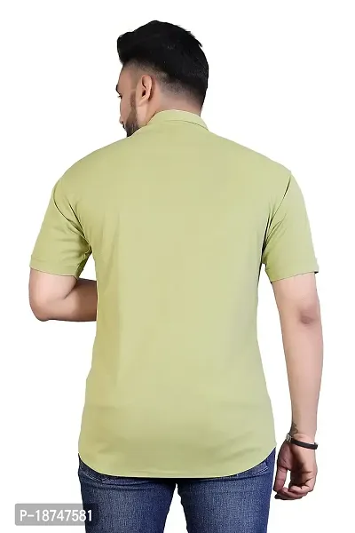 JEEVAAN-Men's Lycra Colour Shirt (Large, Pista)-thumb2