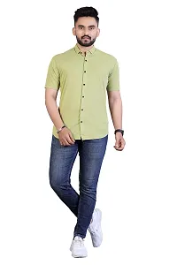 JEEVAAN-Men's Lycra Colour Shirt (Large, Pista)-thumb4