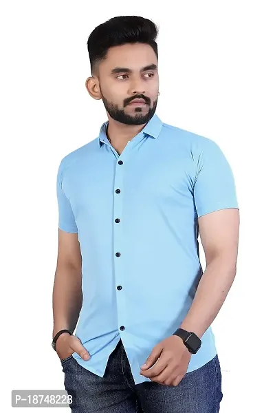 JEEVAAN-Men's Lycra Colour Shirt (Medium, Sky Blue)-thumb3