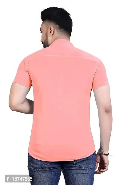 JEEVAAN-Men's Lycra Colour Shirt (Large, Light Orange)-thumb4