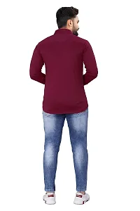 JEEVAAN - THE PERFECT FASHION Lycra Men's Regular Fit Formal Shirt (X-Large, Maroon)-thumb2