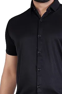 JEEVAAN-Men's Lycra Colour Shirt (Medium, Black)-thumb2