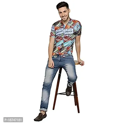 JEEVAAN - THE PERFECT FASHION Lycra Slim Fit Half Sleeve Casual Shirt-Digital Printed-thumb3