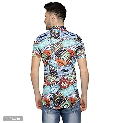 JEEVAAN - THE PERFECT FASHION Lycra Slim Fit Half Sleeve Casual Shirt-Digital Printed-thumb5