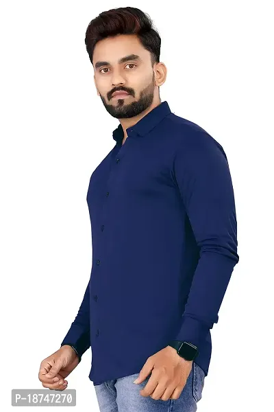 JEEVAAN - THE PERFECT FASHION Lycra Men's Regular Fit Formal Shirt-thumb5