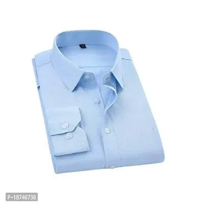 Jeevaan Men's Slim Fit Formal Shirt (plain-steelblue_Sky Blue_XX-Large)