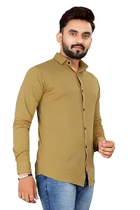 JEEVAAN - Men's Solid Slim Fit Lycra Casual Shirt @Stretchable-thumb3