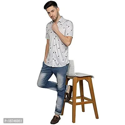JEEVAAN - THE PERFECT FASHION Lycra Slim Fit Half Sleeve Casual Shirt-thumb3
