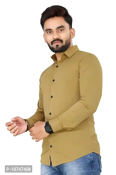 JEEVAAN - Men's Solid Slim Fit Lycra Casual Shirt @Stretchable-thumb5