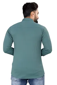 JEEVAAN - THE PERFECT FASHION Lycra Men's Regular Fit Formal Shirt (Large, Greyish Turquoise)-thumb3