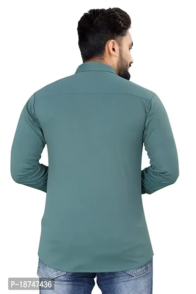 JEEVAAN - THE PERFECT FASHION Lycra Men's Regular Fit Formal Shirt (Large, Greyish Turquoise)-thumb4