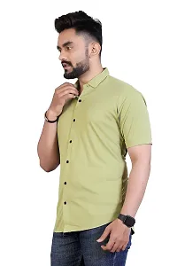 JEEVAAN-Men's Lycra Colour Shirt (Large, Pista)-thumb2