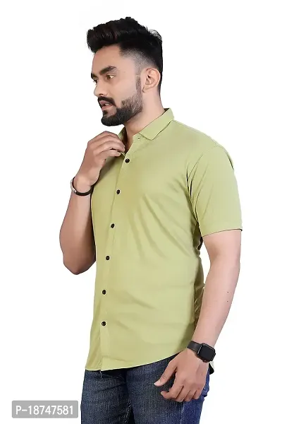 JEEVAAN-Men's Lycra Colour Shirt (Large, Pista)-thumb3