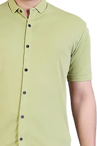 JEEVAAN-Men's Lycra Colour Shirt (Large, Pista)-thumb3