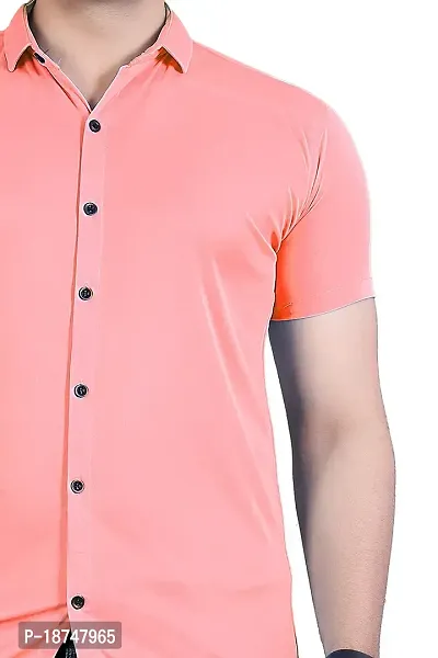 JEEVAAN-Men's Lycra Colour Shirt (Large, Light Orange)-thumb2