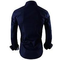 JEEVAAN-Men's Cotton Colour Shirt (X-Large, Navy Blue)-thumb1