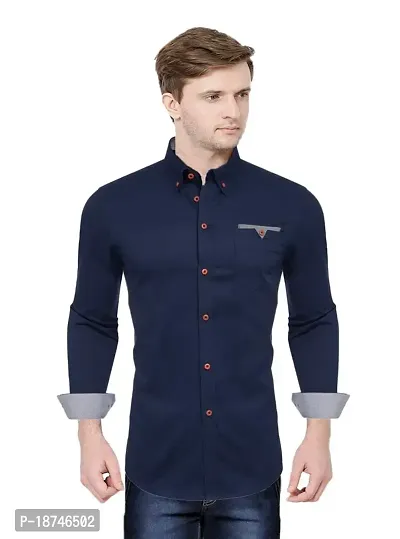 JEEVAAN - THE PERFECT FASHION Men's Slim Fit Full Sleeve Casual Shirt-thumb0