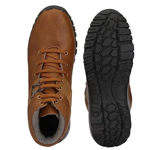 Men Classic Brown Synthetic Flat Boots