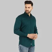 Reliable Blue Cotton Solid Long Sleeves Casual Shirts For Men-thumb2